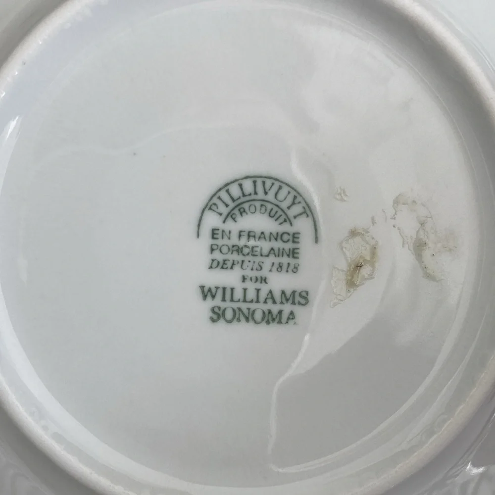 Williams Sonoma White Textured Mug and Saucer